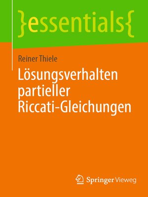 cover image of Lösungsverhalten partieller Riccati-Gleichungen